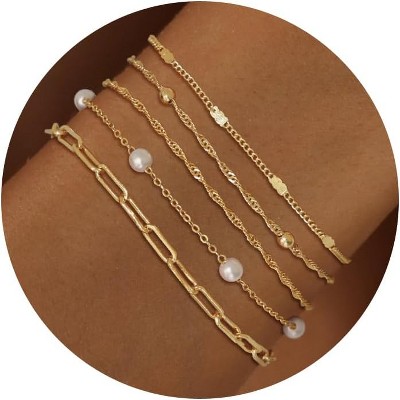 Gold Bracelets for Women Non Tarnish, 14K Gold Plated Chunky Cuff Bracelet Gold Bangles Bracelet for Women Trendy