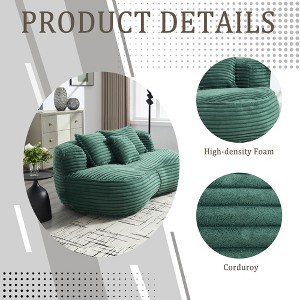 High Back Bean Bag Sofa Chair with Chenille Upholstery for Adults and Kids Indoor or Outdoor Use - 1 of 4