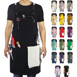 Heavy-Duty Multi-Pocket Canvas Apron - for Gardening, Painting, BBQ, Carpentry & More, Adjustable Sizes M to XXL for All Professions - 1 of 4