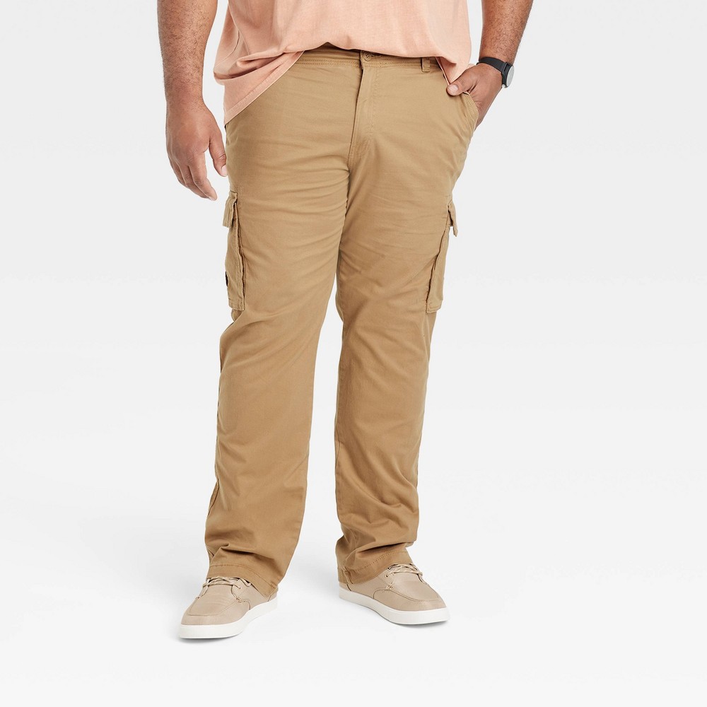 Men's Big & Tall Relaxed Fit Straight Cargo Pants - Goodfellow & Co™ Brown 44x36 -  85632095