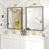 Apmir H Rectangular High-Strength Tempered Glass and Aluminum Alloy Framed French Cleat Mounted Wall Decor Bathroom Vanity Mirror in Matte Black - 2 of 4