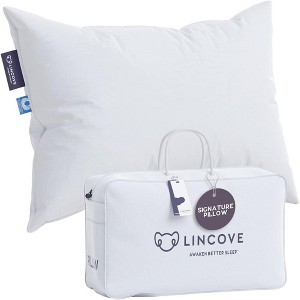 Lincove Signature 100% Canadian Down Luxury Sleeping Pillow - 800 Fill Power, 500 Thread Count Cotton Shell, 1 Pack - 1 of 4