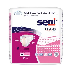Seni Super Quatro Adult Incontinence Brief XL Heavy Absorbency Breathable / Overnight, S-XL08-BQ1, Severe - 1 of 4