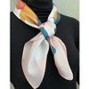 Wrapables Satin Neckerchief Square Scarf 26.5 x 26.5 Inches, Abstract Pink Floral - 3 of 4