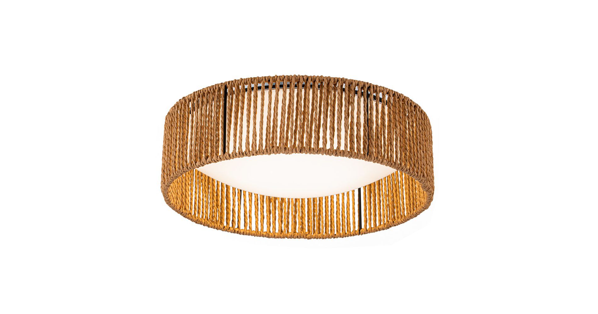 C Cattleya 14.25in. LED Rattan Flush mount with Color Changing 3000K/4000K/5000K