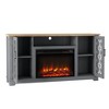 60" Floral Style TV Stand for TVs up to 65" with Electric Fireplace, Media Storage - Festivo - 3 of 4