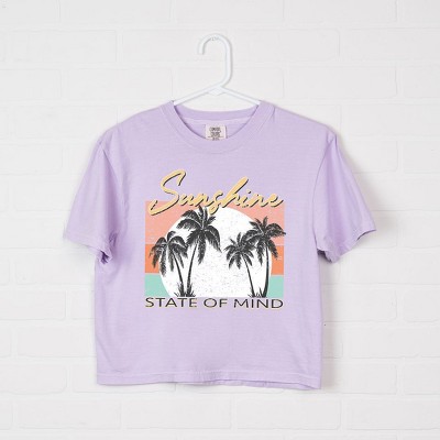 Simply Sage Market Women's Sunshine State of Mind Short Sleeve Relaxed Fit Cropped Tee