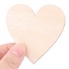 Unique Bargains Holiday Wooden Love Heart Shaped Wedding Decor Art Craft DIY Accessories Beige 50 Pcs - 2 of 3