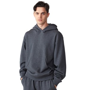 Future Planet Mens Globe Premium Pullover French Terry Soft Cotton Hoodie Sweatshirt Loose Fit Globe Hoodie -Charcoal - 1 of 4