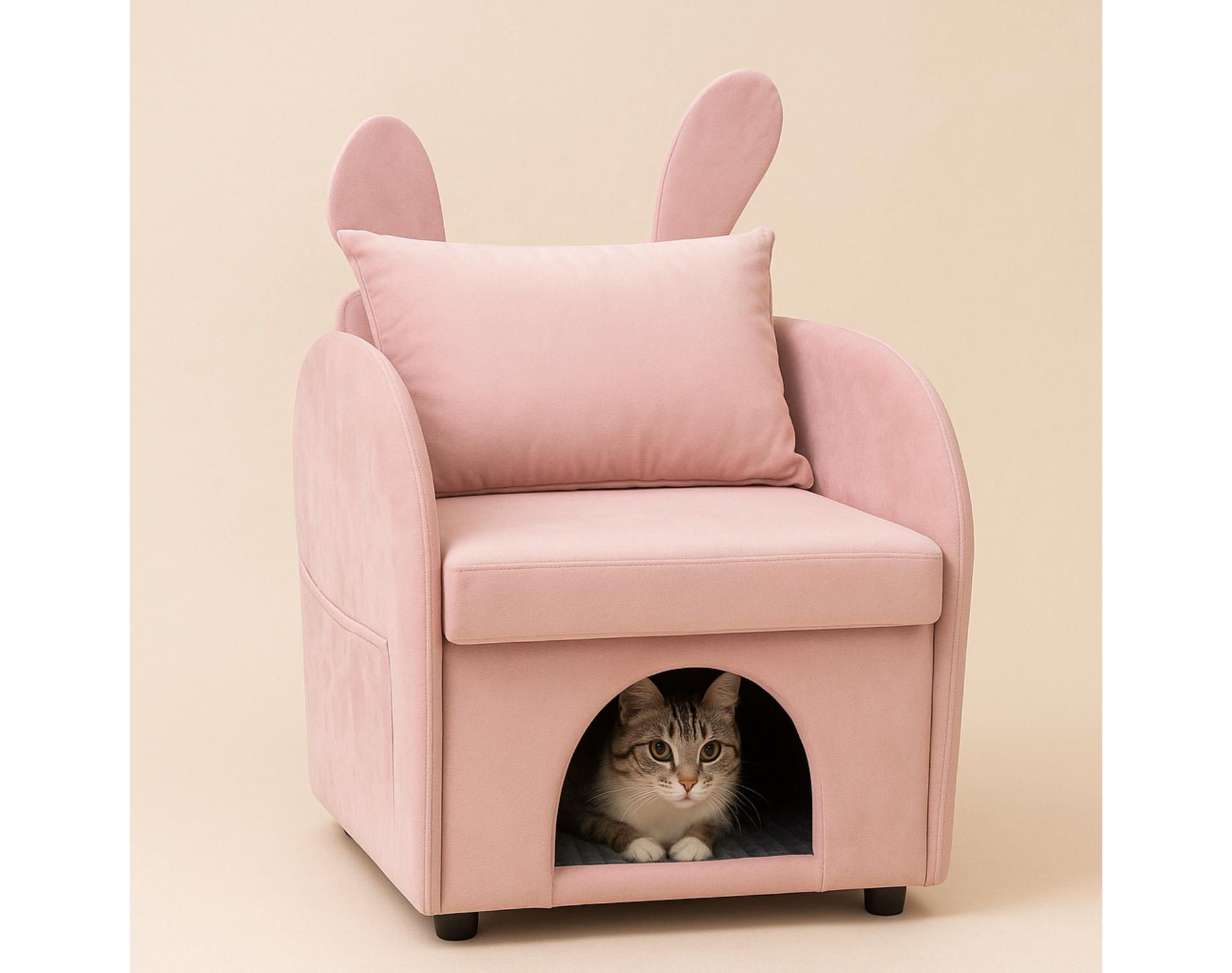 HTUTWOO 2 in 1 Pet Friendly Chair, with Scratch-Resistant Fabric, Modern Style Accent Chair, with Side Pocket, for Living Room Bedroom Home