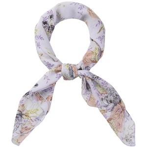 Allegra K Women's Chiffon Floral Print Square Scarves Kerchief Neck Scarf Neckerchief - 1 of 4