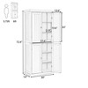 PDTEND 72.4" Minimalist Freestanding Kitchen Pantry Storage Cabinet with 4 Doors and Adjustable Shelves - Gray - 3 of 4