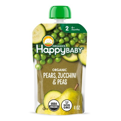 Happy Baby Organics Clearly Crafted Stage 2 Pears, Zucchini & Peas - 4oz