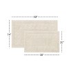 Knightsbridge Stylish And Comfortable Traditional Chain Design 2 PC Cotton Bath Rug Set 20"x30" & 24"x40" White - 3 of 4