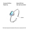 Dazzling Colorful Gemstones - Sterling Silver Ring with Moonstone Heart Women's Ring in 925 Silver Material， Adjustable Size - 2 of 4