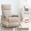 CAVINAS Heat Massage Manual Recliner Chair with Rocker, Fabric Glider Recliner Chair for Living Room,  360 Degree Swivel Chair, Convertible Chairs - 3 of 4