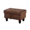 DOMETOUR Brown Flannel Storage Ottoman for Living Room or Bedroom - 2 of 4