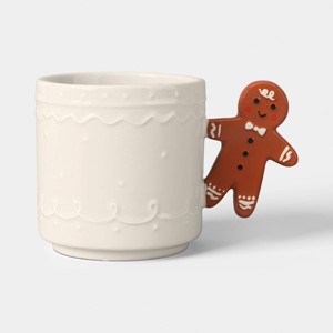 15.5 fl oz Christmas Stoneware Handle Mug Ivory - Wondershop™ - 1 of 3