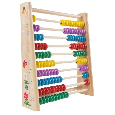 Wooden Abacus-Classic and Colorful Children's Math and Counting Toy with Free-Standing Frame and 100 Beads-Learning and Educational Toy by Toy Time