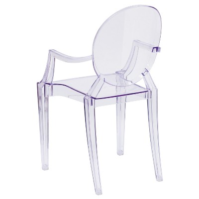 Transparent Crystal Ghost Chair with Louis XVI Styling