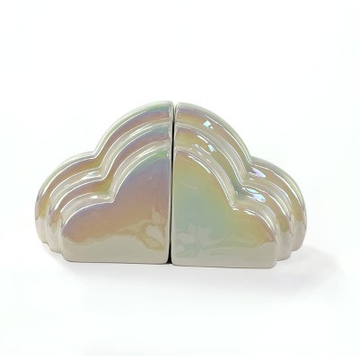 2pc Ceramic Bookends Pearlescent - Bullseye's Playground™