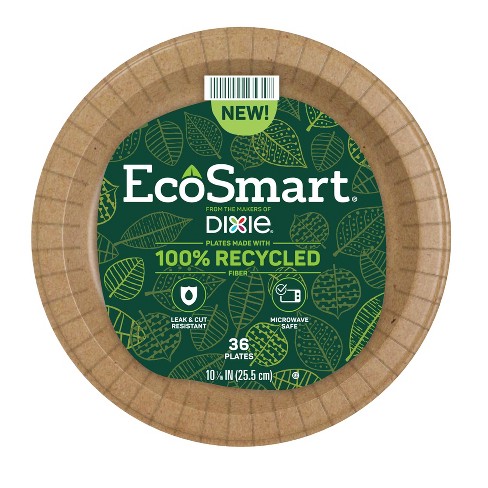 Hefty ECOSAVE Compostable Paper Plates, 10-1/8 Inch, 16 Count