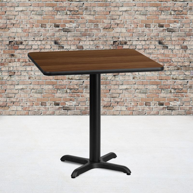 Flash Furniture 30'' Square Walnut Laminate Table Top with 22'' x 22'' Table Height Base, 2 of 5