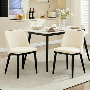 Acekool Upholstered Dining Chairs Set of 2, Padded Modern Side Chairs with Wood Legs for Kitchen and Living Room - 1 of 4