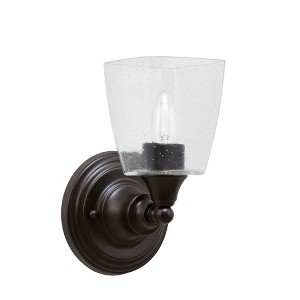 Toltec Lighting Any 1 - Light Sconce in  Espresso with 4.5" Square Clear Bubble Shade - 1 of 1