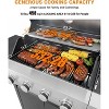MASTGOAL 4-Burner Propane Gas BBQ Grill with Side Burner, Stainless Steel Barbecue Grill with Enameled Cast Grates and Side Tables for Outdoor Cooking - 4 of 4