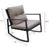 Kozyard 3 Piece Outdoor Rocking Chairs Patio Bistro Set with Table and Cushions for Garden Porch Backyard Bistro - 4 of 4