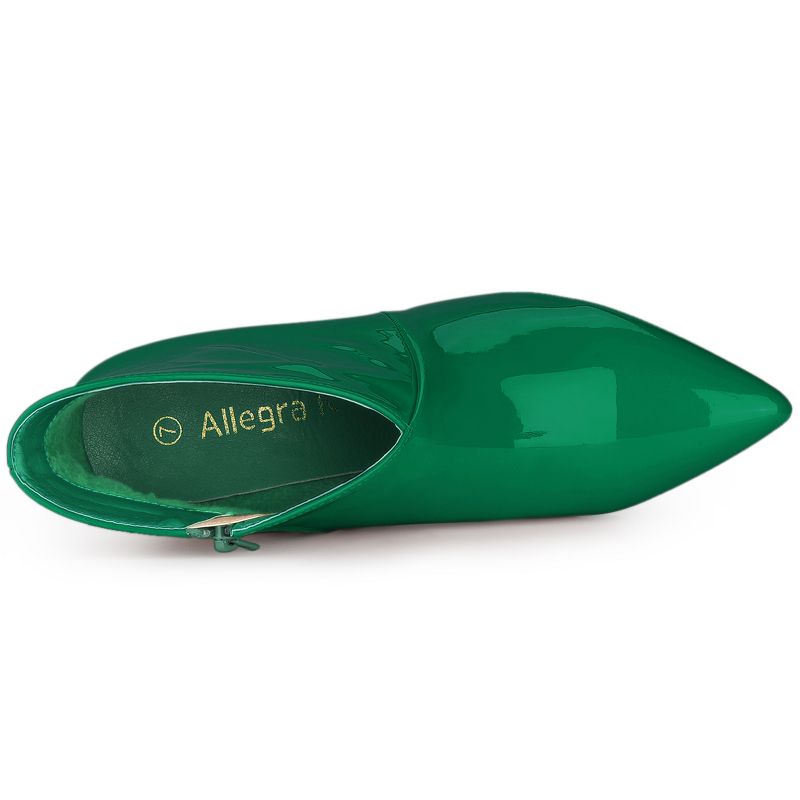 Allegra K Women's V Shape Pointed Toe Stiletto Heel Ankle Boots, 6 of 8