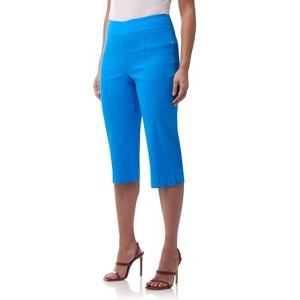 Rekucci Women's Ease into Comfort Capri Pants with Slimming Seams - Caribbean Blue, 8 - 1 of 4