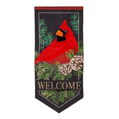 Evergreen Garden Flag Cardinal and Evergreen Double Sided Indoor Outdoor Decor 18" x 12.5"