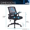 TopComfy Task and Office Chair Ergonomic Mesh Lumbar Support Flip Up Armrest Adjustable Height Swivel Tilt For Home Office, Black, 23"*11"*22.5" - 4 of 4