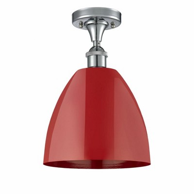 Plymouth Dome - 1 Light Semi-Flush Mount In Industrial Style-12.88 Inches Tall and 9 Inches Wide