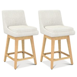 Vipbear Bar Stools Set of 2, Adjustable Barstools,Counter Height Stools with Back,Kitchen Island Stools,Modern Style, Black/White/Blue/Beige/Brown - 1 of 4
