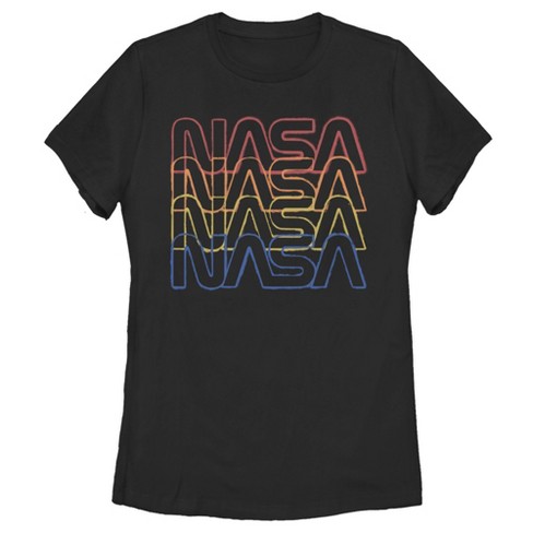Women's Nasa Rainbow Repeat Logo T-shirt : Target