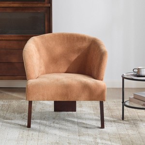 CAVINAS Mid-Century Modern Accent Chair,Plush Fabric Upholstered Sitting Chair with Round Back for Living Room,Bedroom,Office - 1 of 4