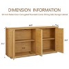 64" Sideboard Storage Cabinet with Rattan Doors and Wave Edges, Sideboard Buffet for Kitchen, Entryway, Dining Room-Maison Boucle - 2 of 4