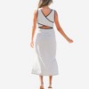 Amaryllis Women’s Sleeveless Bodycon Striped Midi Dress Crisscross Back Detail Contrast Trim Cutout - 2 of 4