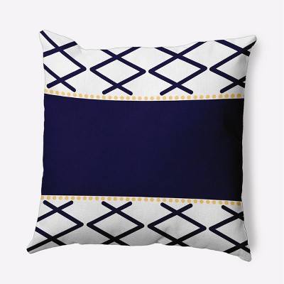 16 x16 Knot Fancy Square Throw Pillow Navy Blue Yellow E by Design