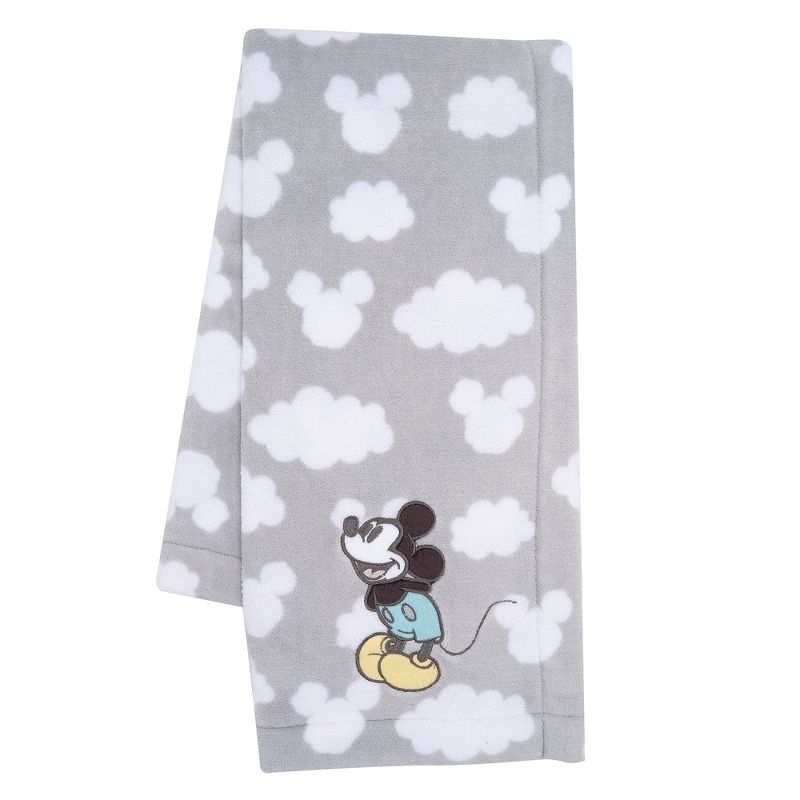 Lambs & Ivy Disney Baby Moonlight Mickey Mouse Gray Soft Fleece Baby Blanket, 1 of 7