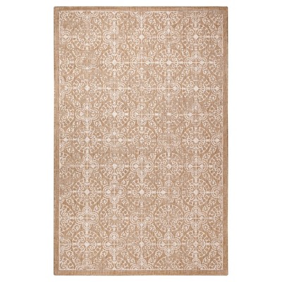 Antique Tile & Sand Handmade Synthetic Indoor/Outdoor Rug
