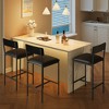 3-Piece Bar Table and Chairs, 3 Storage Shelves, Tall Kitchen Breakfast Nook, Space-Saving and Modern Design, for Breakfast Nook, Apartment - 4 of 4