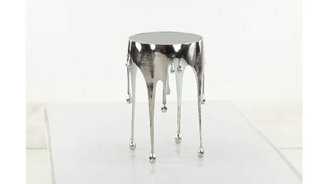 Contemporary Aluminum Melting Accent Table - Olivia & May, 2 of 18, play video