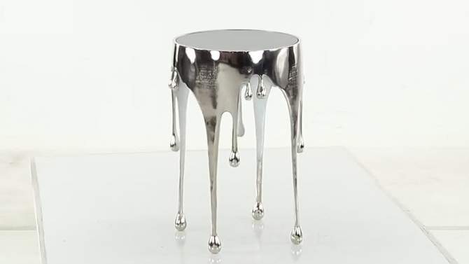 Contemporary Aluminum Melting Accent Table - Olivia & May, 2 of 10, play video
