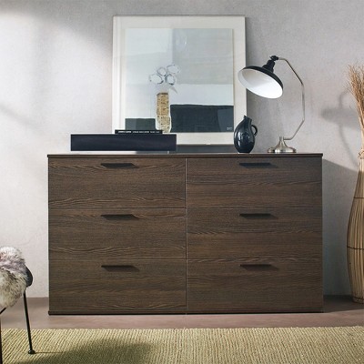 Morgan Farmhouse Six-Drawer Jumbo Dresser in Espresso