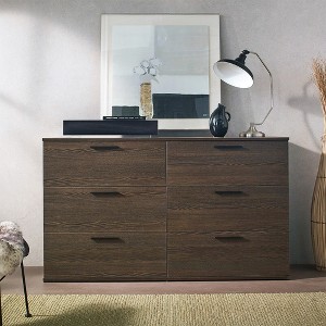 Morgan Farmhouse Six-Drawer Jumbo Dresser in Espresso - 1 of 1