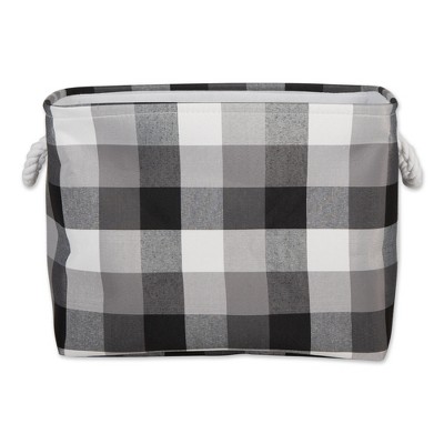 Collapsible Kids' Fabric Cube Storage Bin 16x10x12" - Tri Color Black